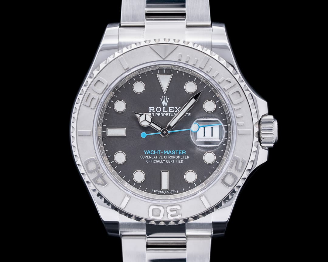 Rolex Yacht Master SS Dark Rhodium Dial / Platinum Bezel 