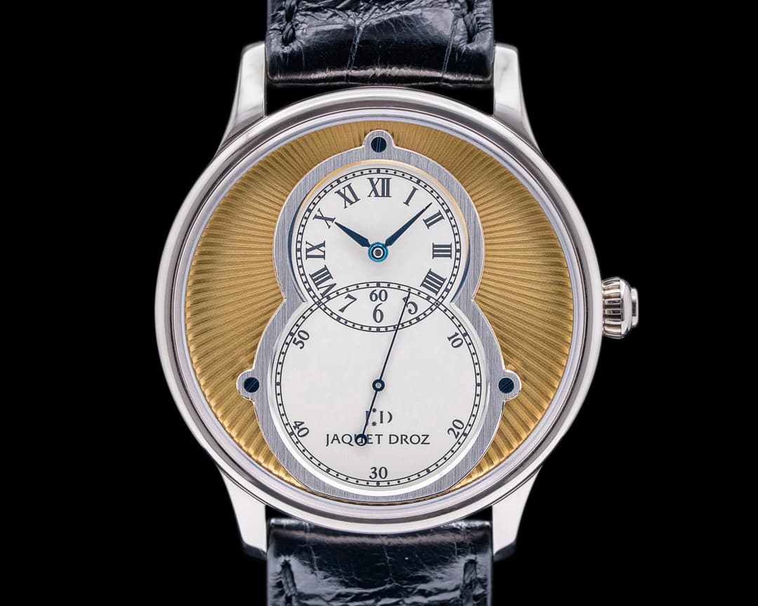 Jaquet Droz Grande Seconde 18K White Gold Yellow Sunray Dial 