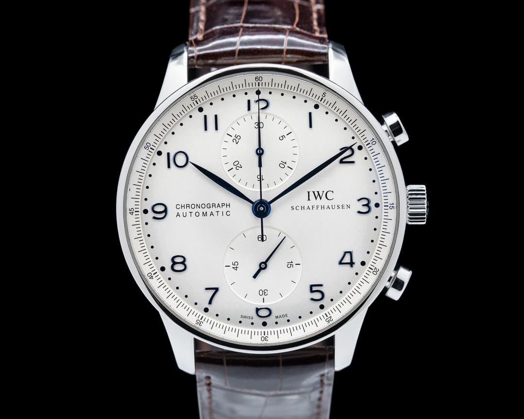 IWC Portuguese Chronograph SS Silver Dial / Blue Numerals