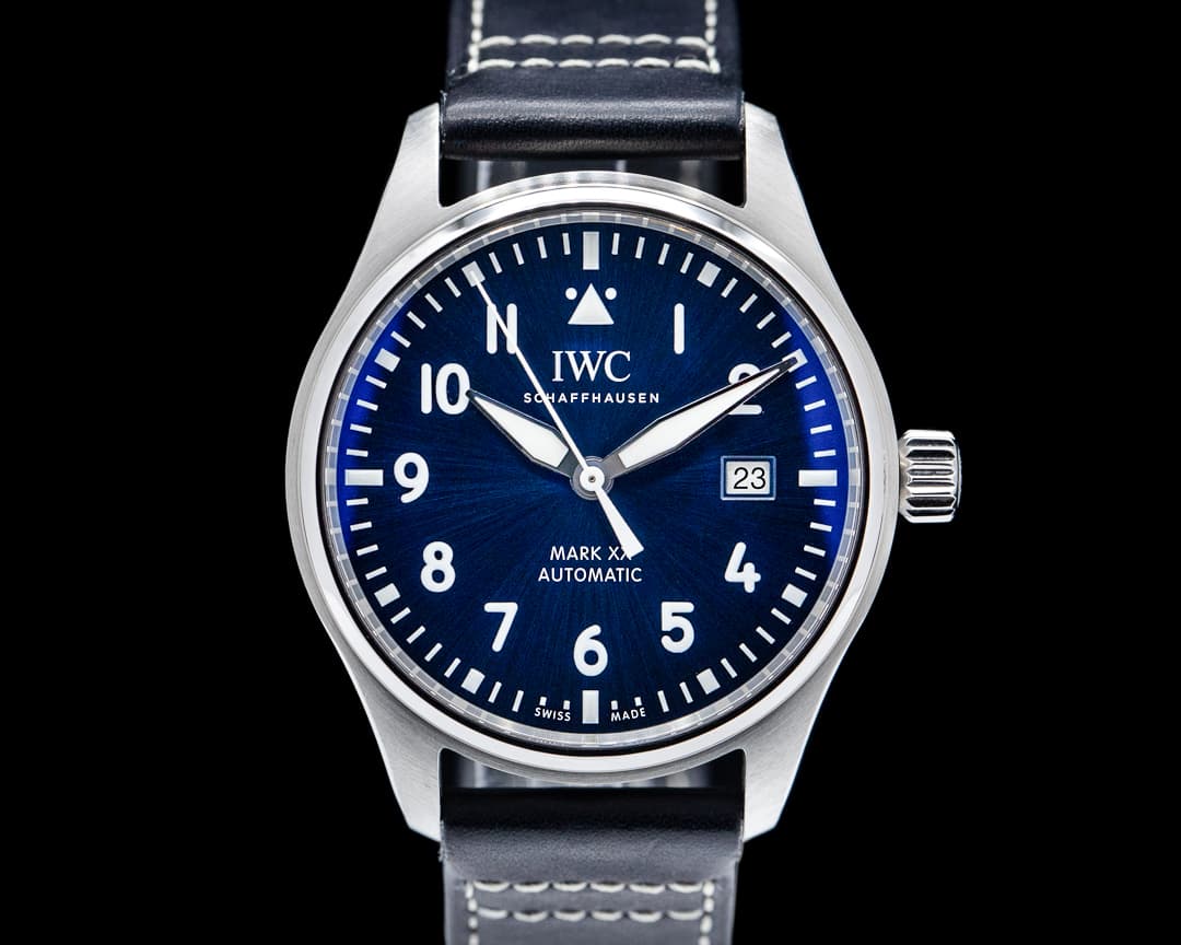 IWC Mark XX Leather Strap Blue Dial