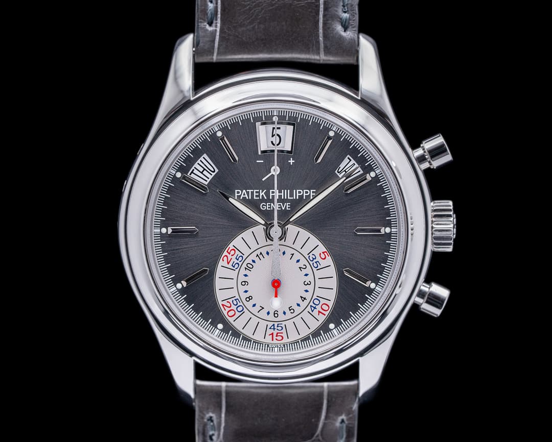 Patek Philippe Annual Calendar 5960P Chronograph Platinum Grey Dial 