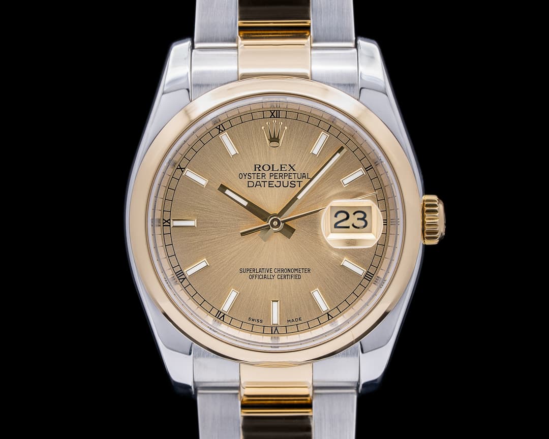 Rolex Datejust 18k / SS Champagne Dial Full Set