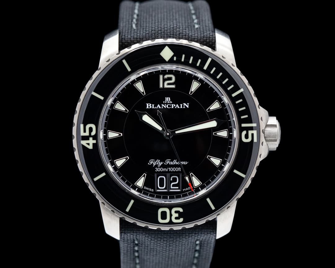 Blancpain Fifty Fathoms Grande Date / Black Dial Titanium 