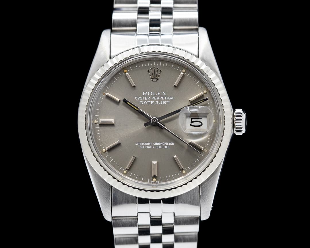 Rolex Datejust grey Dial 16014 SS Jubilee 