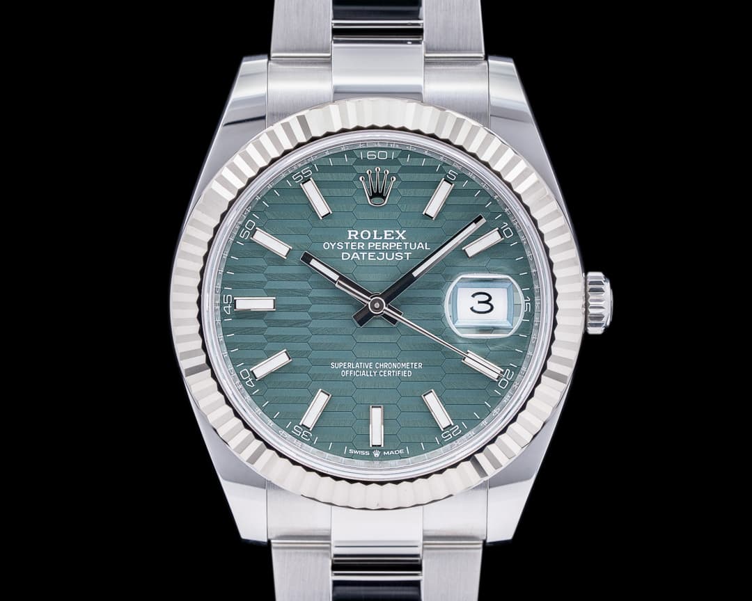 Rolex Datejust 41 Mint Stick Motif Dial SS / SS 2023