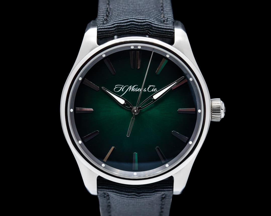 H. Moser and Cie. Pioneer Centre Seconds Cosmic Green Fume Dial