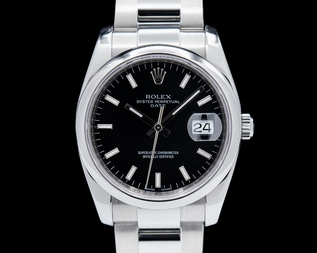 Rolex Oyster Perpetual Date Black Dial SS