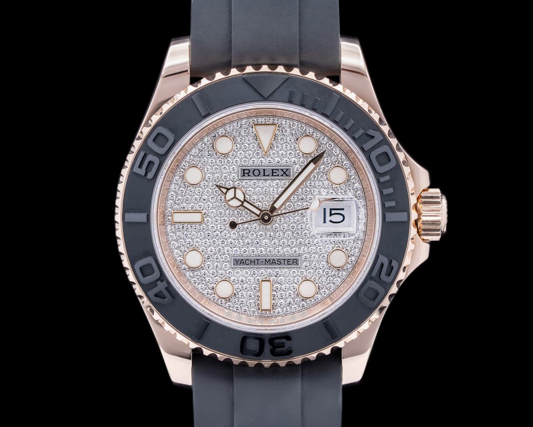 Rolex Yacht Master 116655 18K Rose Gold / Pave Dial 