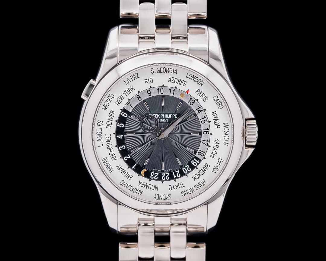 Patek Philippe World Time 5130/1G 18K White Gold / 18K White Gold Bracelet