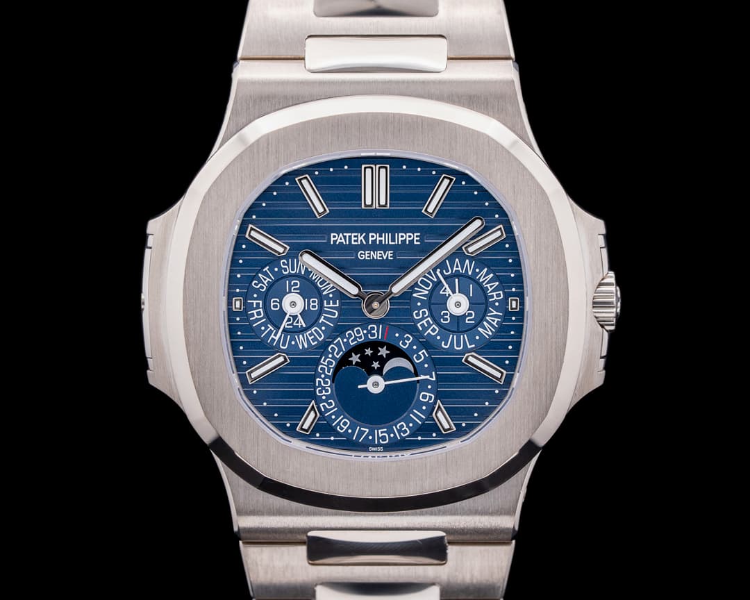 Patek Philippe Nautilus 5740 Perpetual Calendar 18k White Gold Blue Dial 