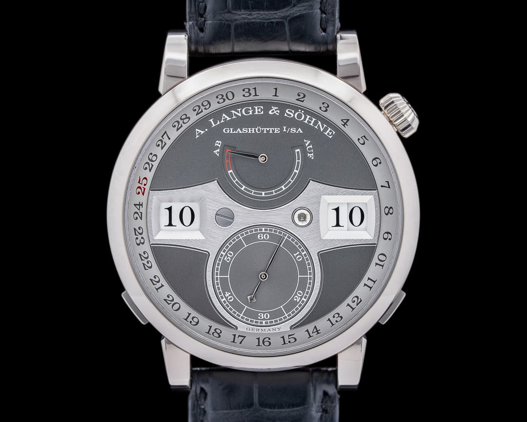 A. Lange and Sohne Zeitwerk Date 148.038 White Gold 