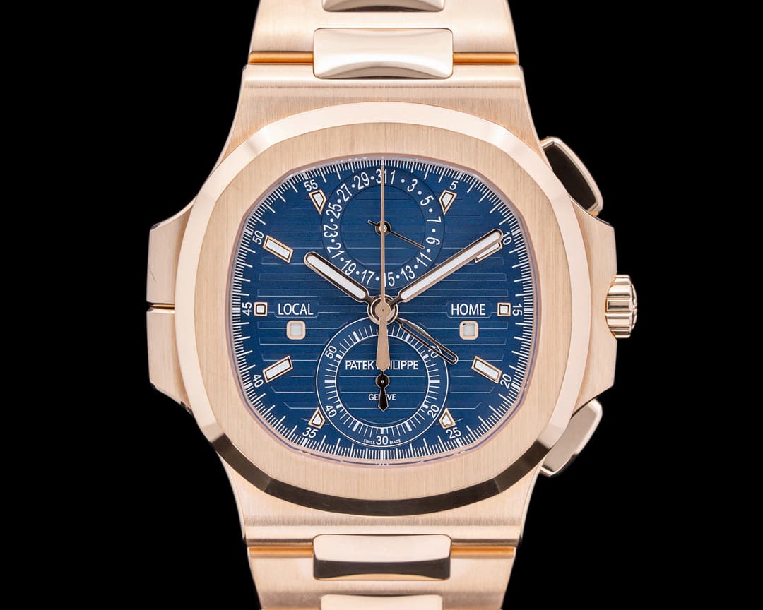 Patek Philippe Nautilus 5990/1R Travel Time Chronograph 18k Rose Gold 2022