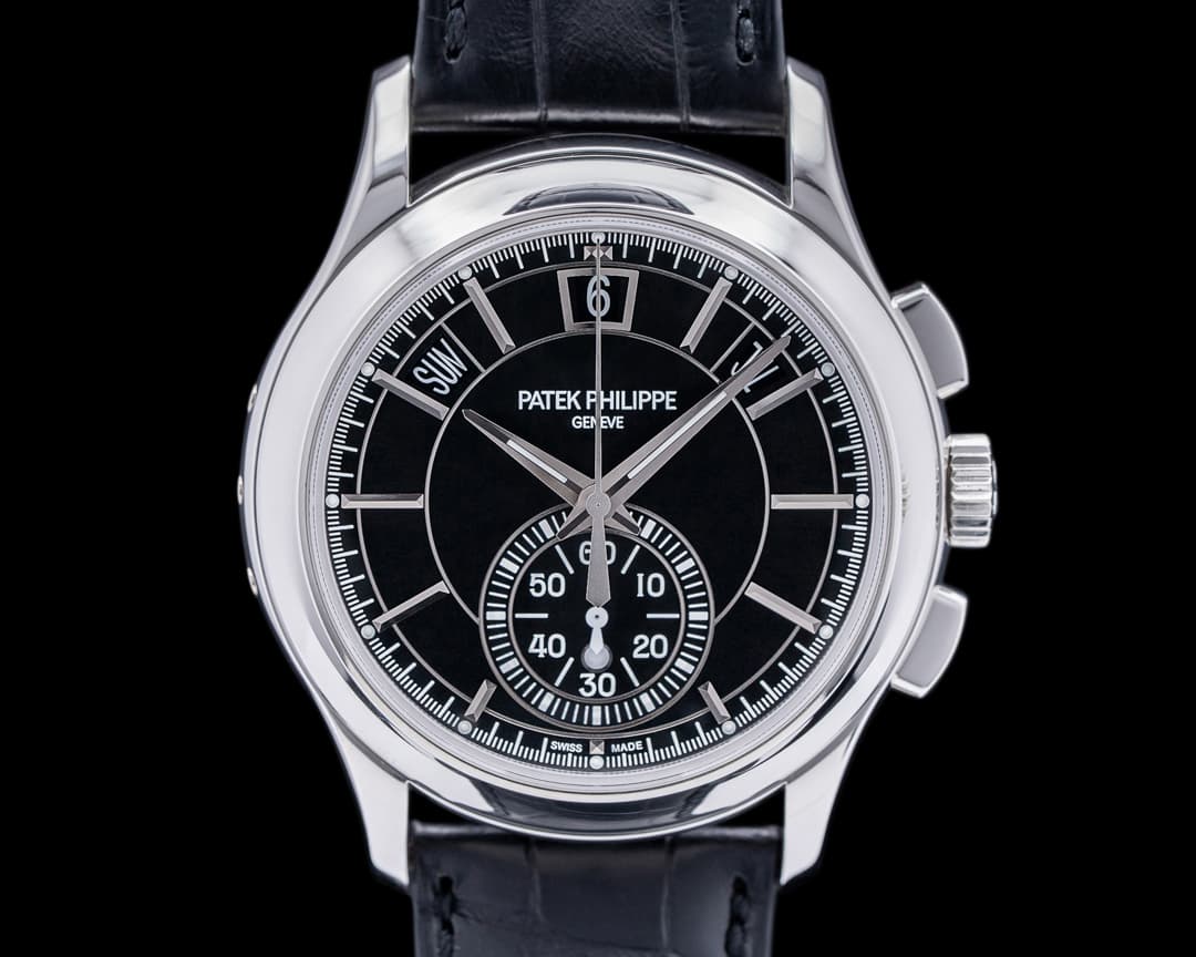Patek Philippe Chronograph Annual 5905P Calendar Platinum / Black Dial 