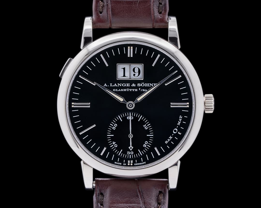 A. Lange and Sohne Langematik Big Date "Sax-O-Mat" Black Dial 18K White Gold