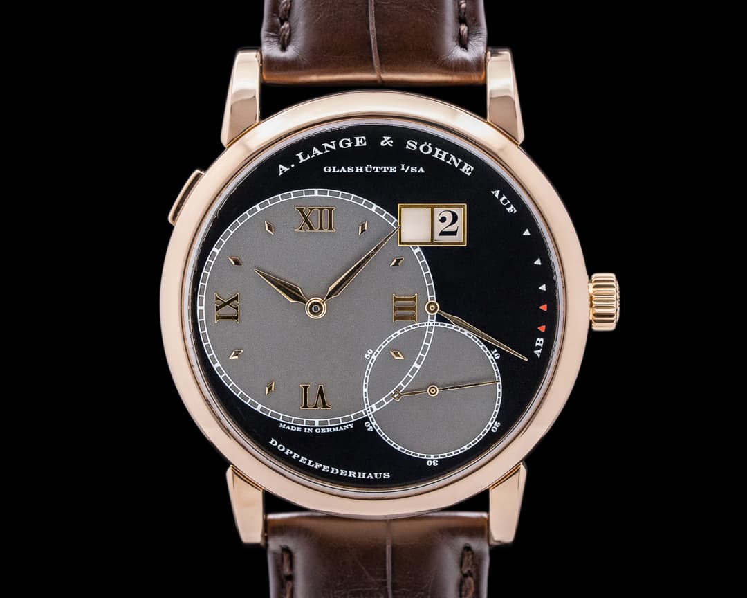 A. Lange and Sohne Grand Lange 1 18K Rose Gold Black Dial