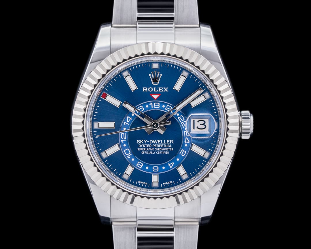 Rolex Sky Dweller 326934 Steel Blue SS Oyster Bracelet 