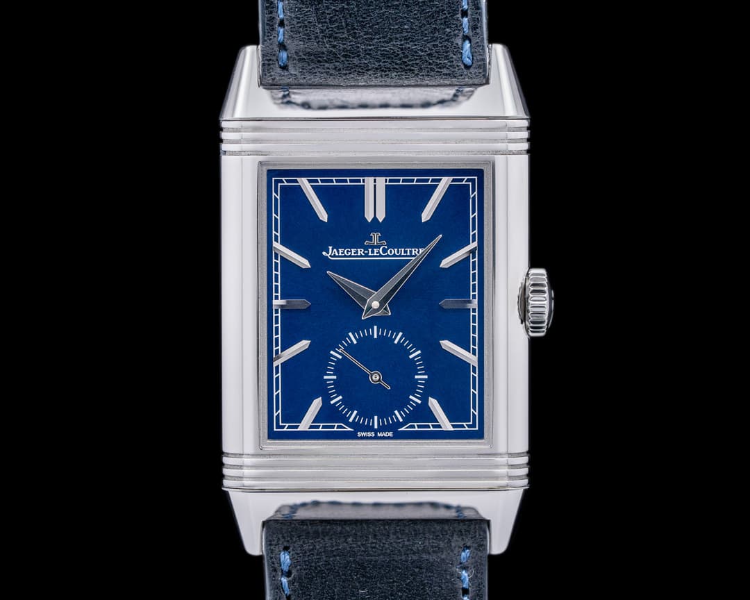 Jaeger LeCoultre Reverso Tribute Small Seconds SS Blue Dial 