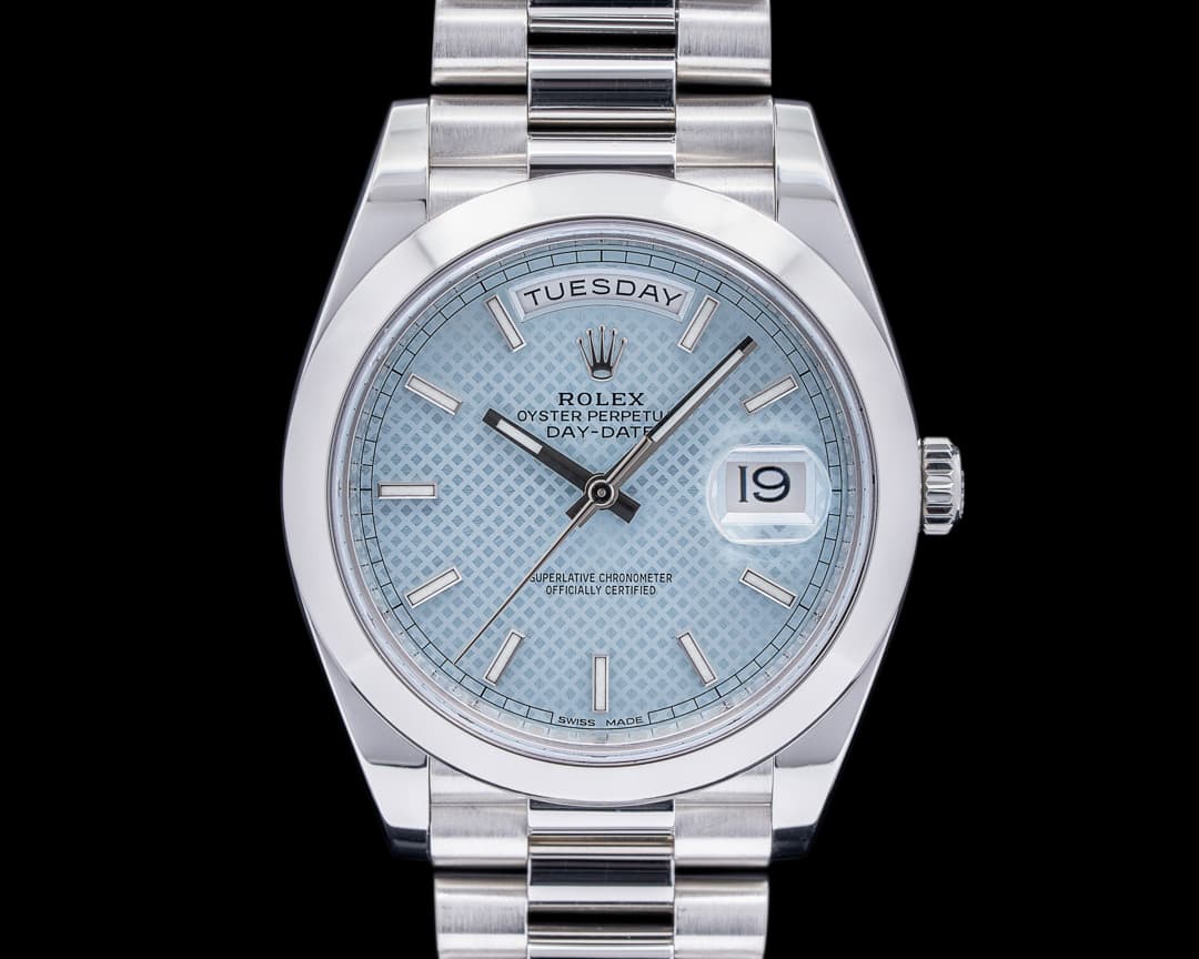 Rolex Day Date 228206 Platinum Blue Dial 40MM 2015