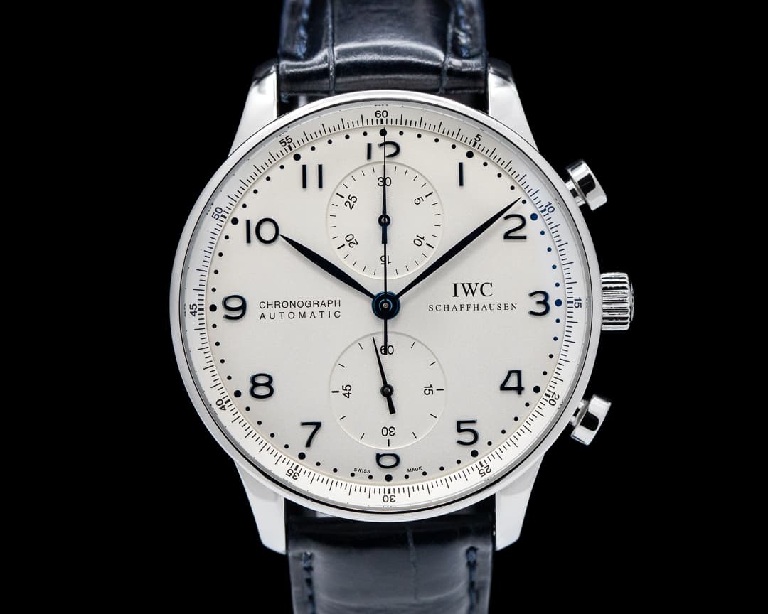 IWC Portuguese Chronograph SS Silver Dial / Blue Numerals