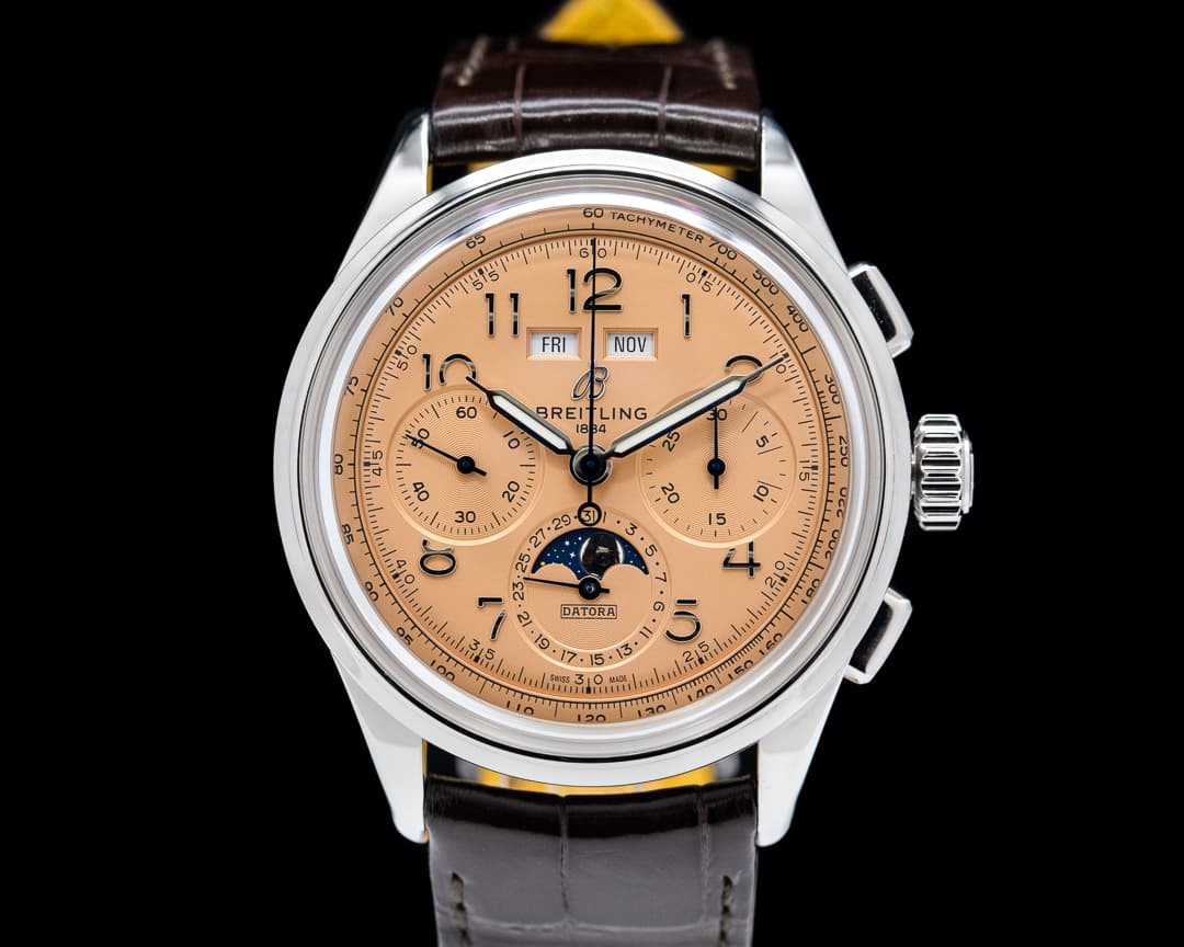 Breitling Premier B25 Datora Salmon Dial 