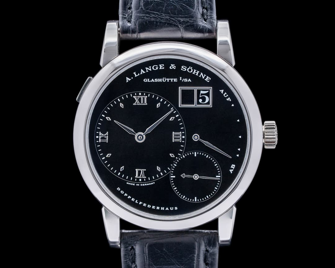 A. Lange and Sohne Lange 1 Platinum Black Dial "DARTH" Black Date RARE 