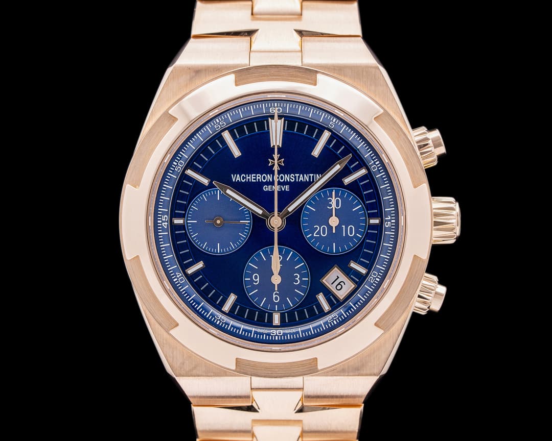 Vacheron Constantin Overseas 5500V/000R Chronograph Blue Dial 18k Rose Gold