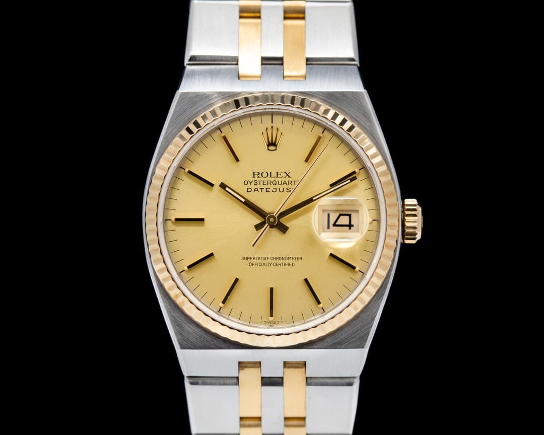 Rolex Two Tone OysterQuartz Champagne Dial BOX AND PAPERS Circa 1984