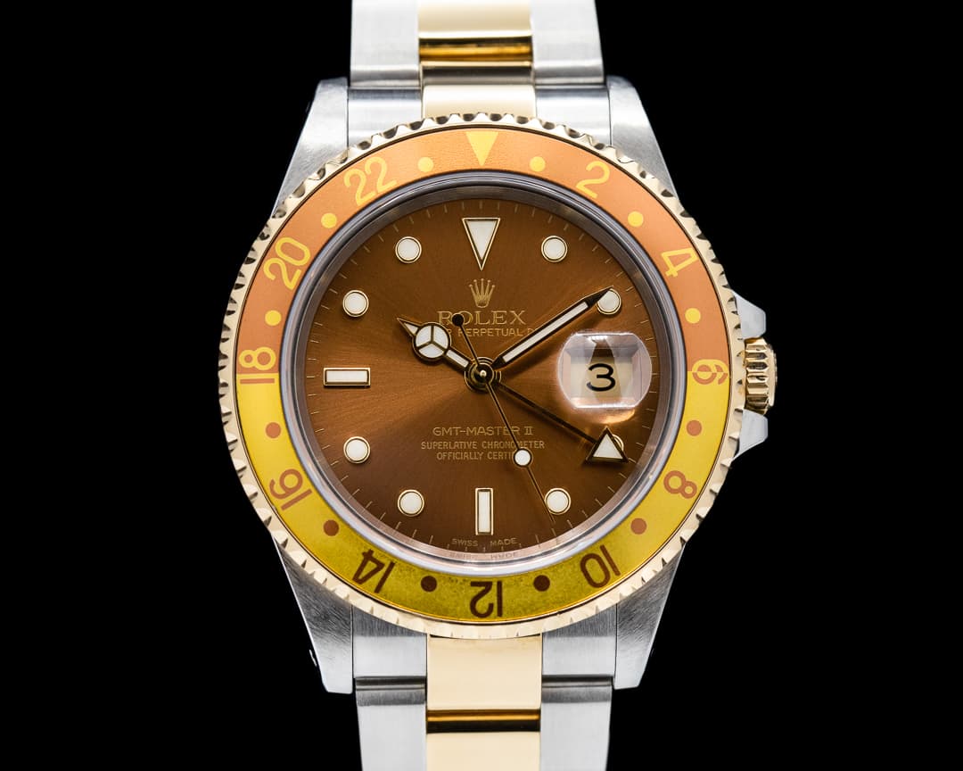 Rolex GMT Master II Root Beer Dial 18K / SS FULL SET & SERVICED
