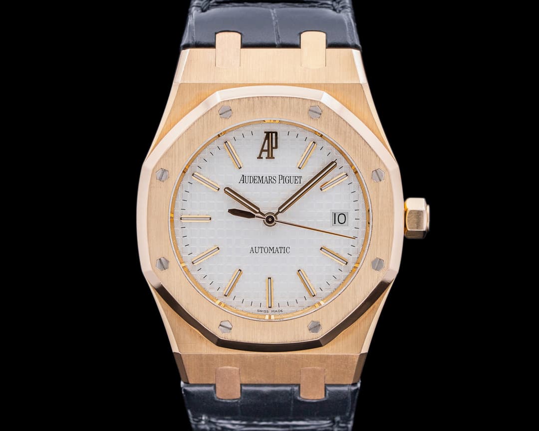 Audemars Piguet Royal Oak 15300OR Jumbo White Dial 18K Rose Gold 
