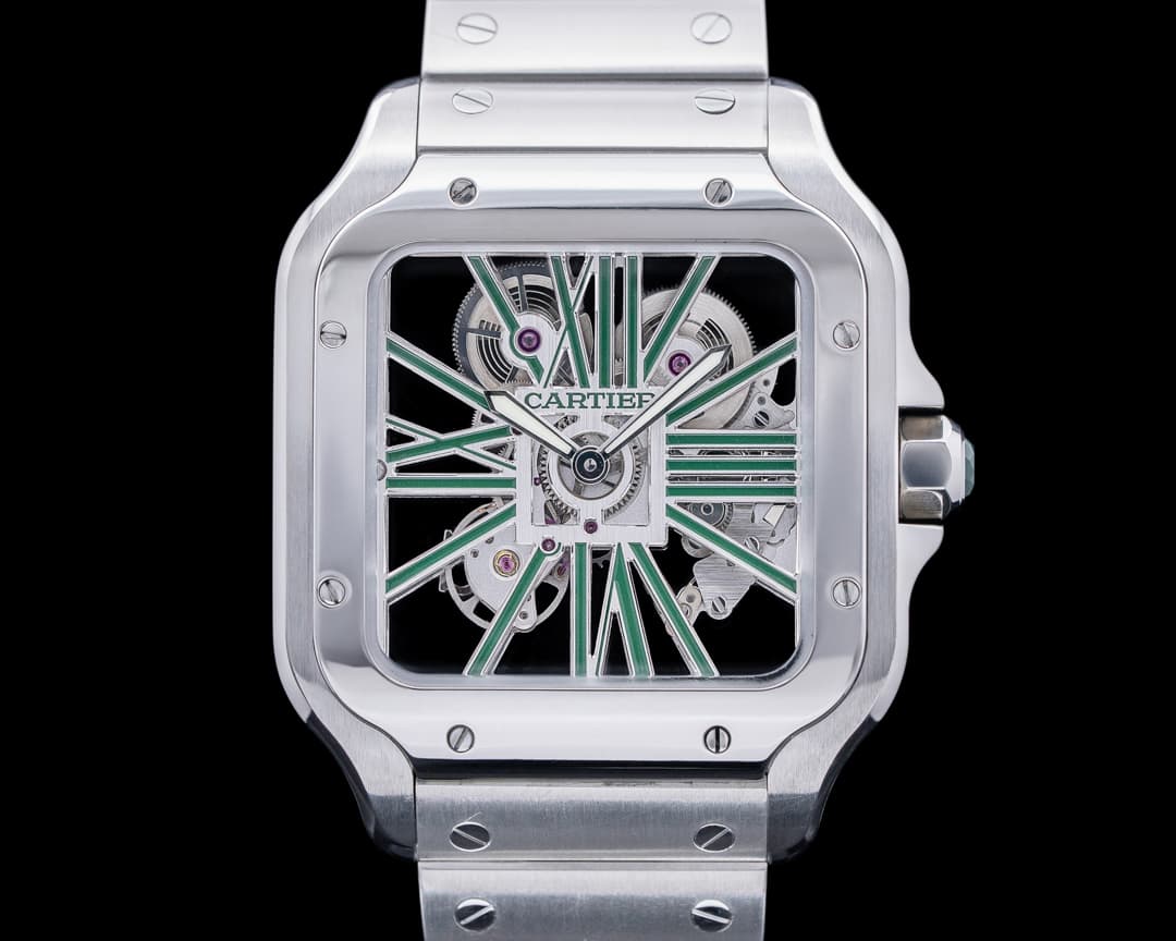 Cartier Santos De Cartier Skeleton Green 40mm