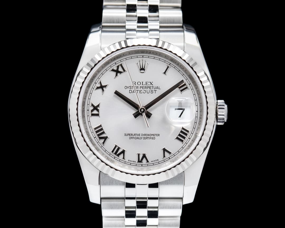 Rolex Datejust SS Jubilee Silver Roman Dial 