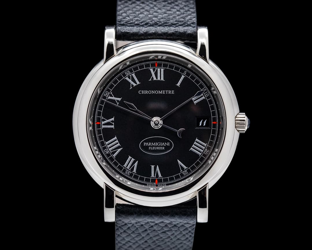 Parmigiani Fleurier Toric Chronometre 18k white Gold black dial
