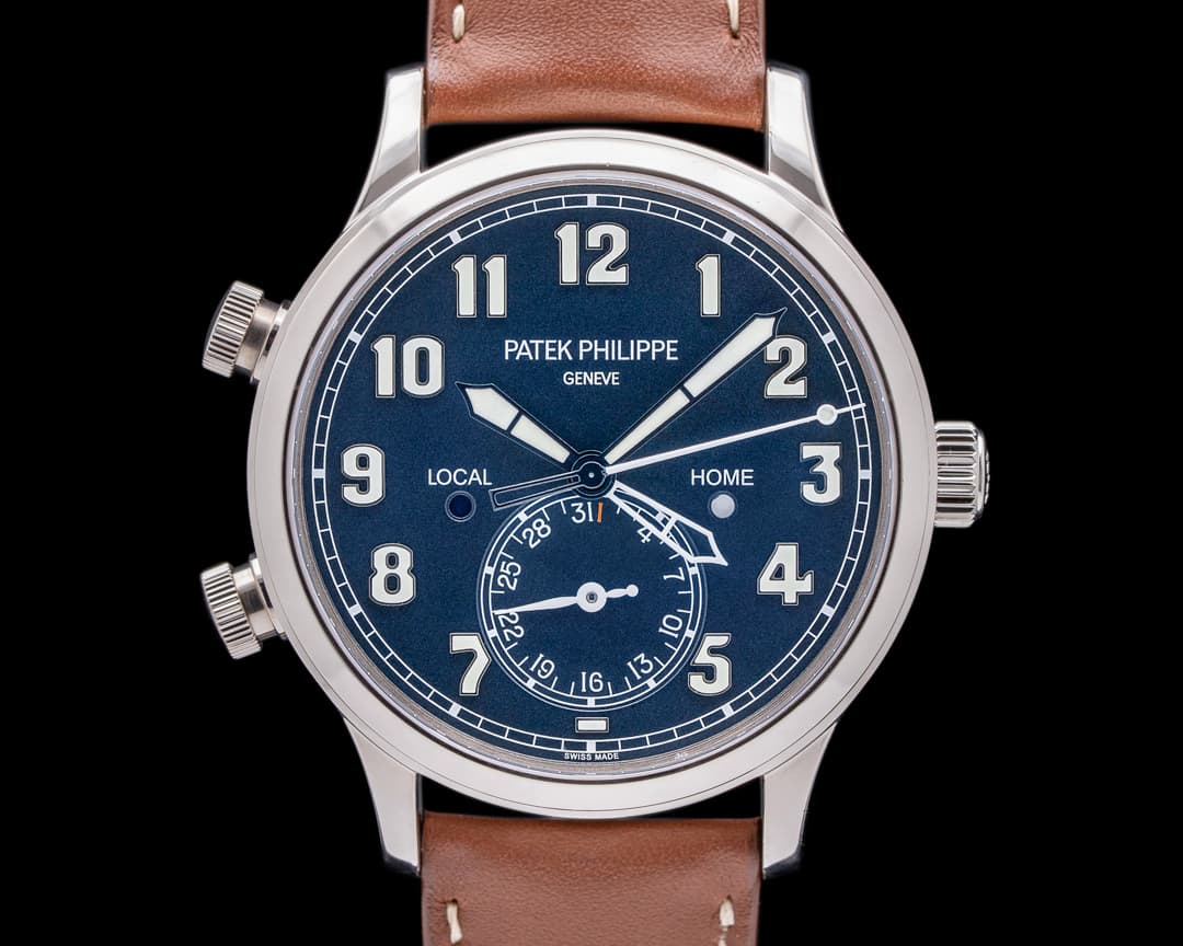Patek Philippe Calatrava 5524G Pilot Travel Time 18k White Gold