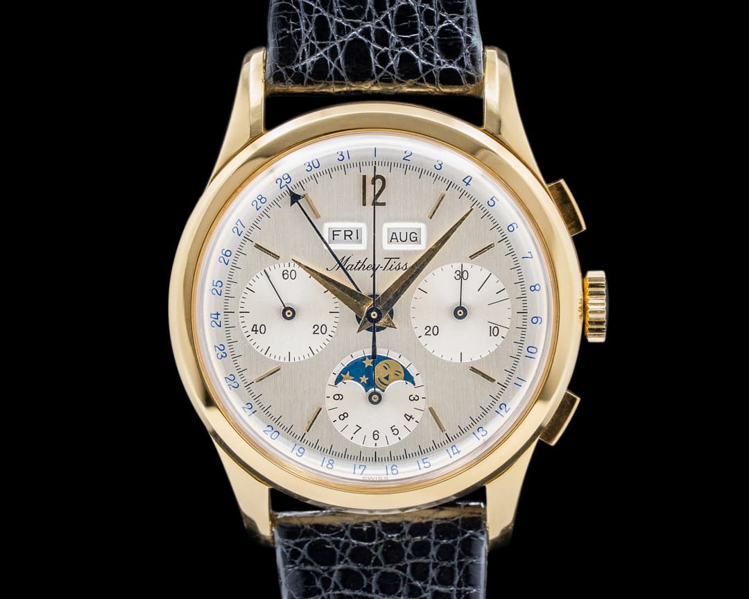 Mathey Tissot Vintage Triple Calendar Chronograph Moonphase Valjoux 88 