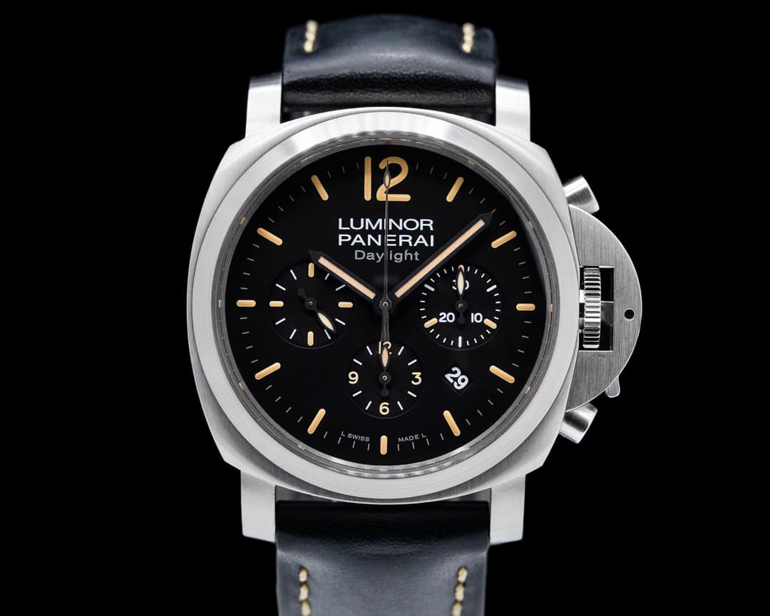 Panerai Luminor Chronograph Daylight SS Black Dial