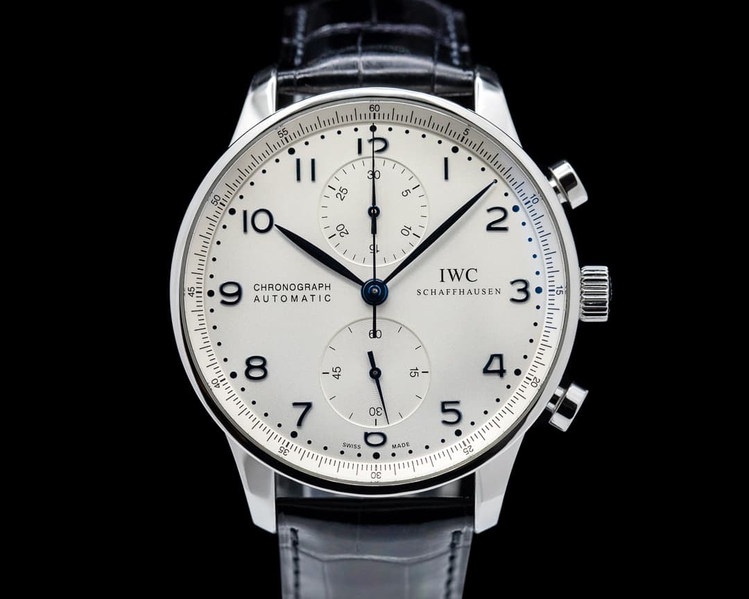 IWC Portuguese Chronograph SS Silver Dial / Blue Numerals