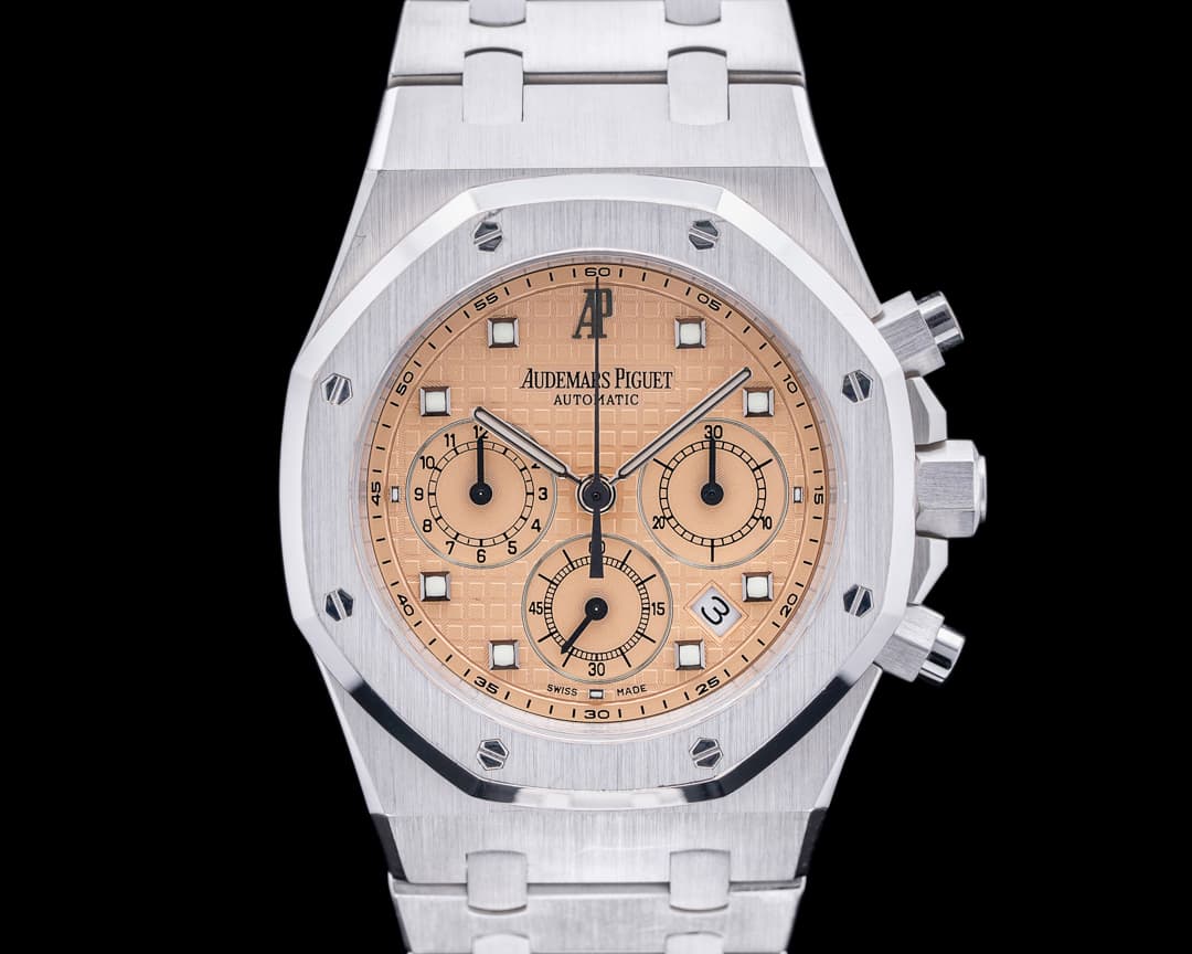 Audemars Piguet Royal Oak 25960BC Chronograph 18K White Gold / Salmon Dial RARE