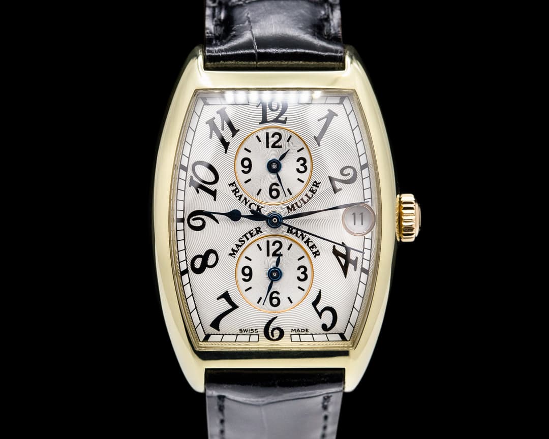 Franck Muller Master Banker Cintree Curvex Yellow Gold Silver Dial