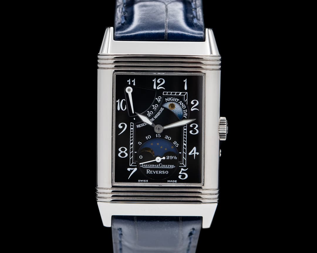 Jaeger LeCoultre Reverso Sun Moon 18k White Gold