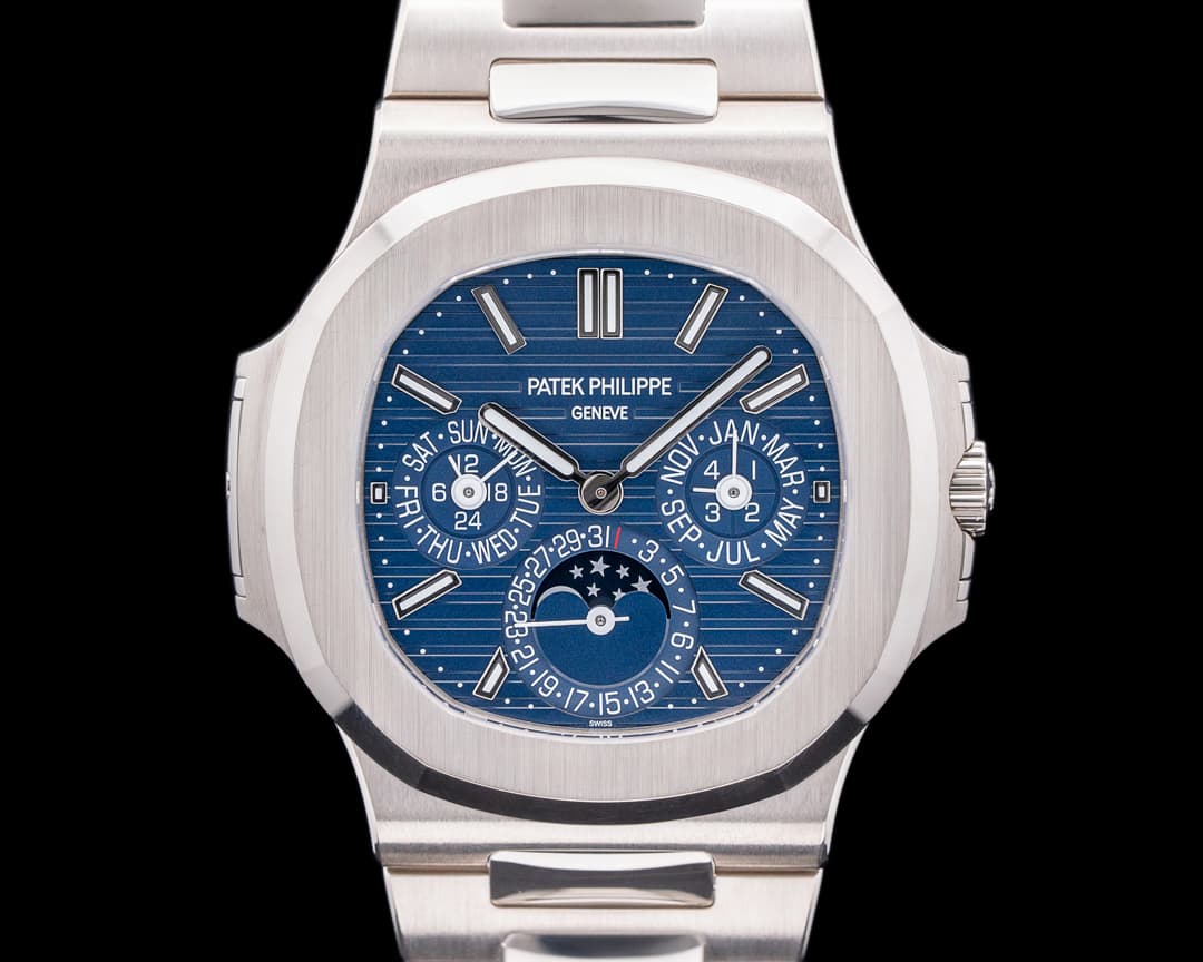 Patek Philippe Nautilus 5740 Perpetual Calendar 18k White Gold Blue Dial 
