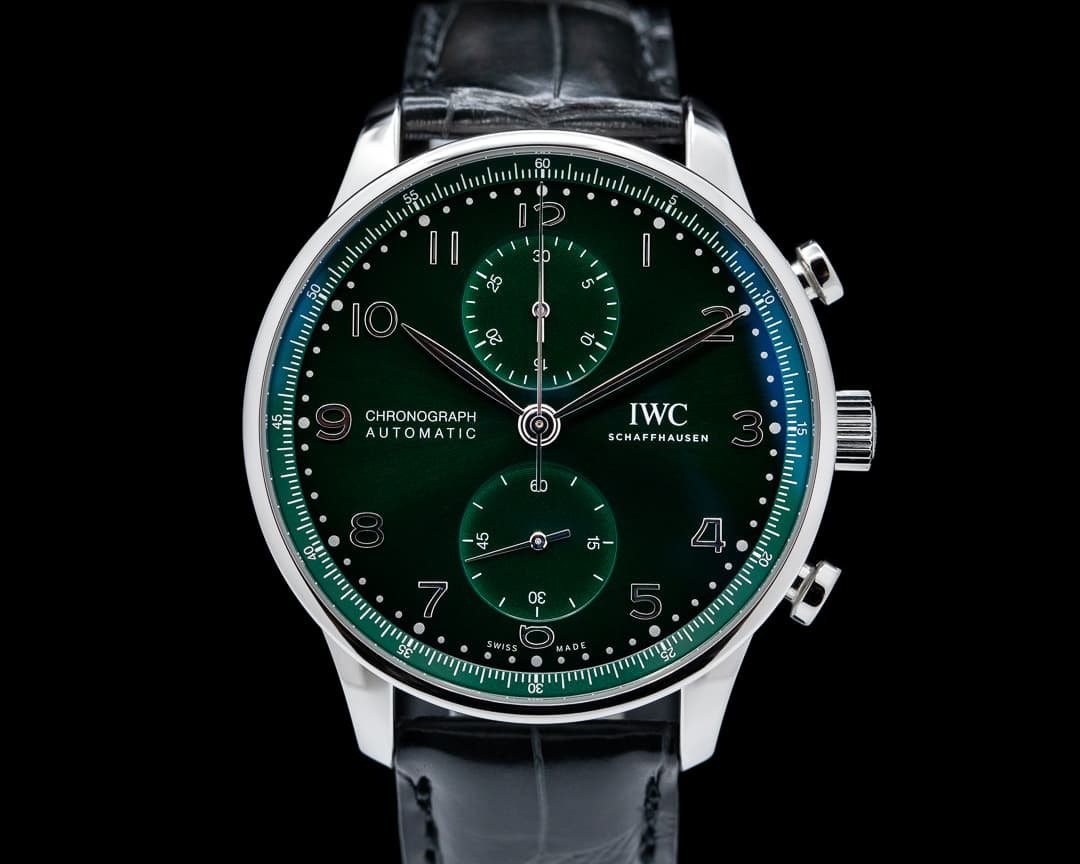 IWC Portuguese Chronograph SS Green Dial 2023
