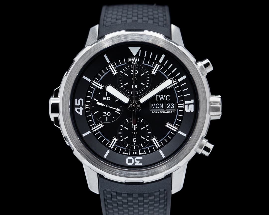IWC Aquatimer Chronograph SS / Rubber Black Dial 