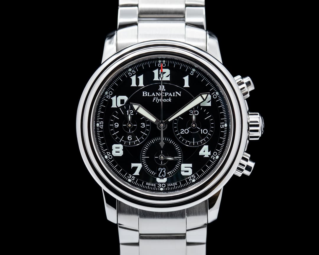 Blancpain Leman Flyback Chronograph Black Dial SS 