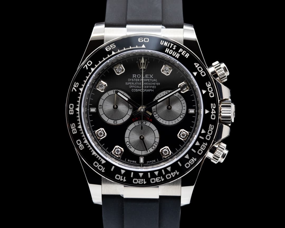 Rolex Daytona 126519 18K White Gold Ceramic Oysterflex Black Diamonds UNWORN