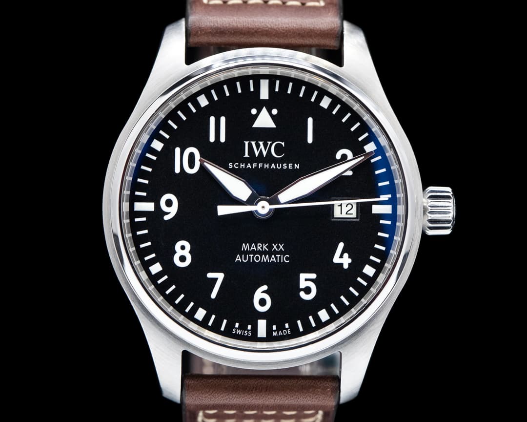 IWC Mark XX Leather Strap Black Dial