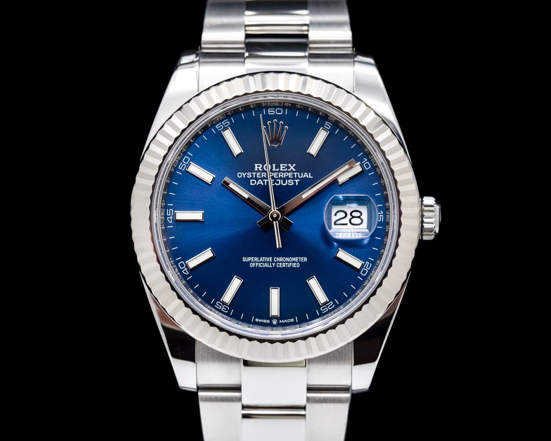 Rolex Datejust 41 126334 Blue Stick Dial SS Oyster
