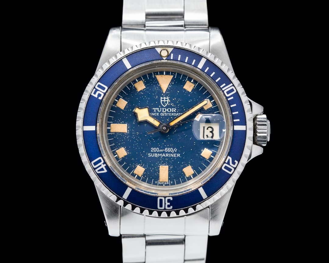 Tudor Vintage Snowflake Submariner Blue Dial / Blue Bezel c. 1979 PATINA 