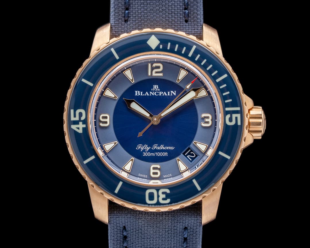Blancpain Fifty Fathoms Blue Dial / 18K Rose Gold 