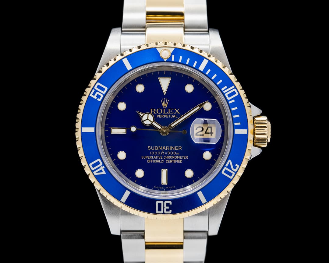 Rolex Submariner 16613 Blue Dial SS / 18K BOX & PAPERS 2005