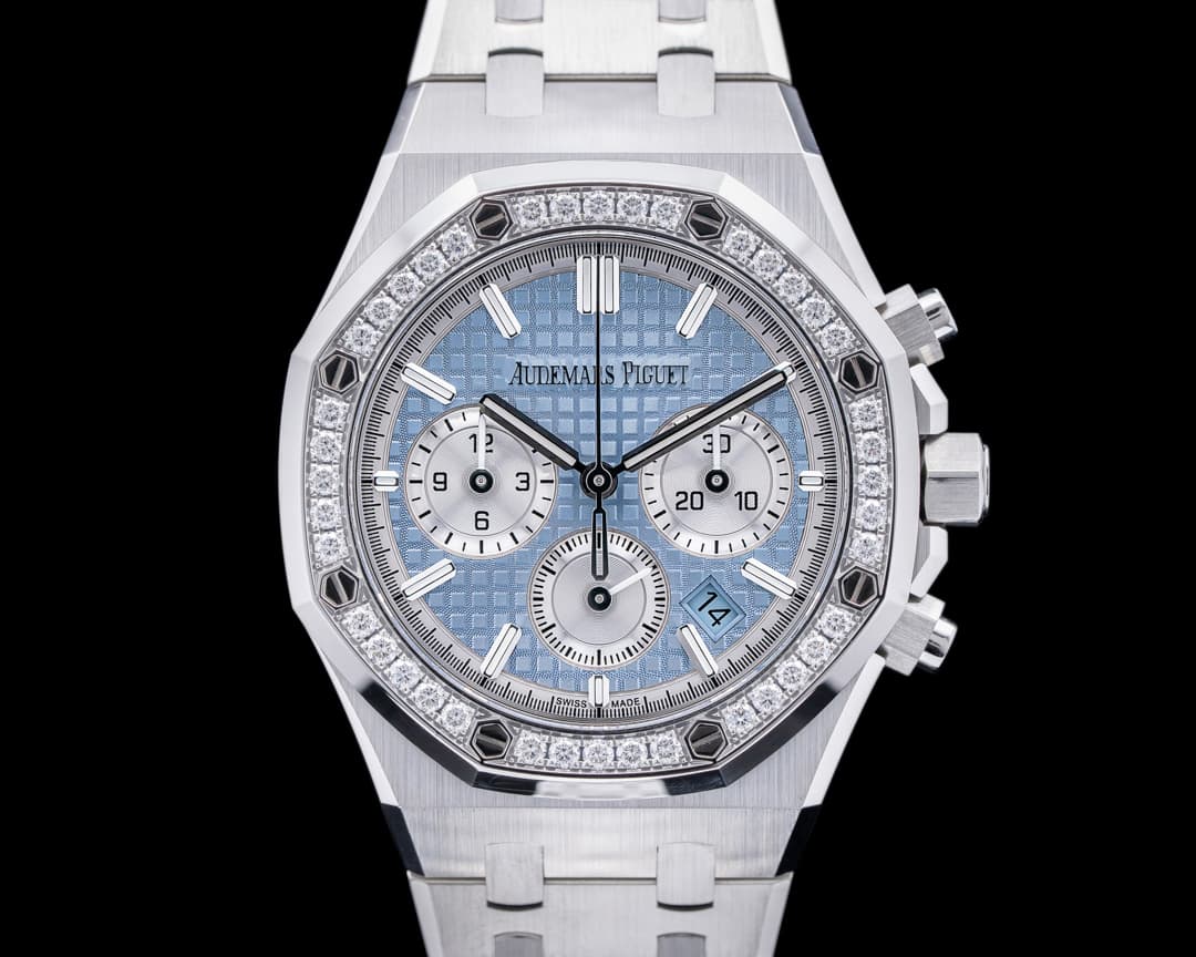 Audemars Piguet Royal Oak 26715ST Chronograph Ice Blue Dial Diamonds 38MM